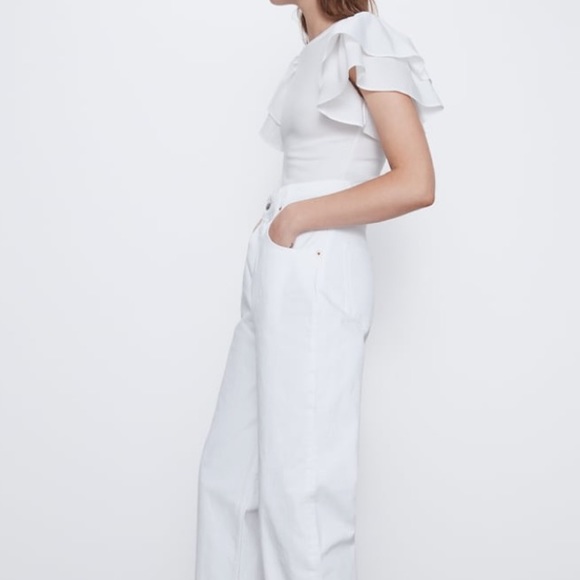 Zara TRF white jumpsuit with ruffles - Picture 3 of 5